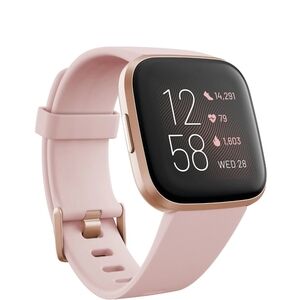 Fitbit Versa 2 Smartwatch with Pink and Gold Accents